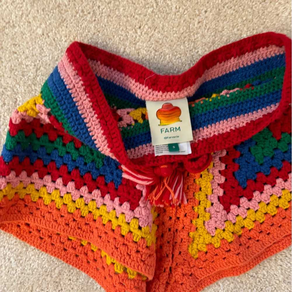 Farm Rio crochet shorts.